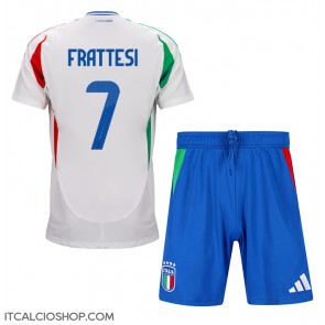 Italia Davide Frattesi #7 Seconda Maglia Bambino Europei 2024 Manica Corta (+ Pantaloni corti)